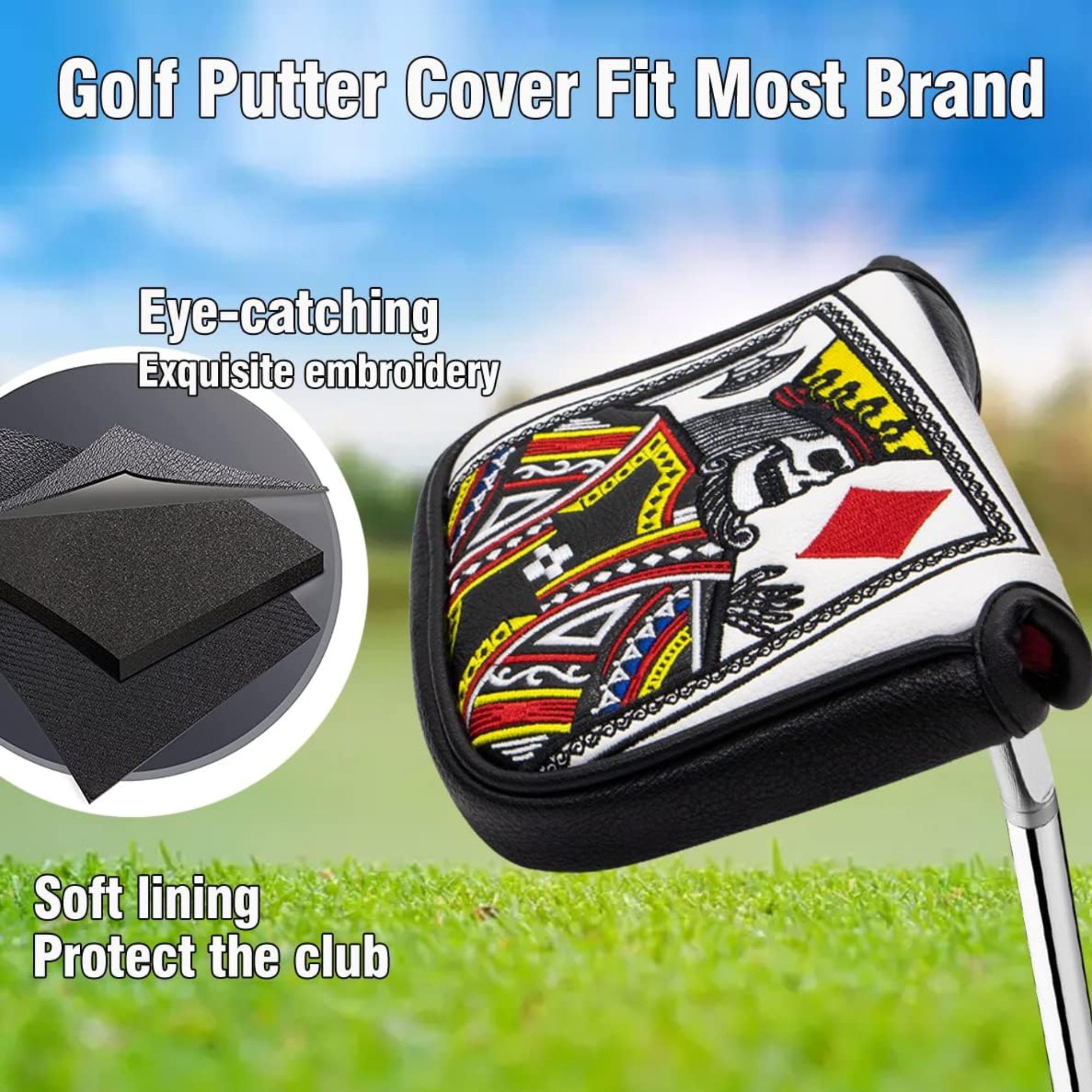 King Of Hearts Embroidered Mal - Golf Putter 评论和价格